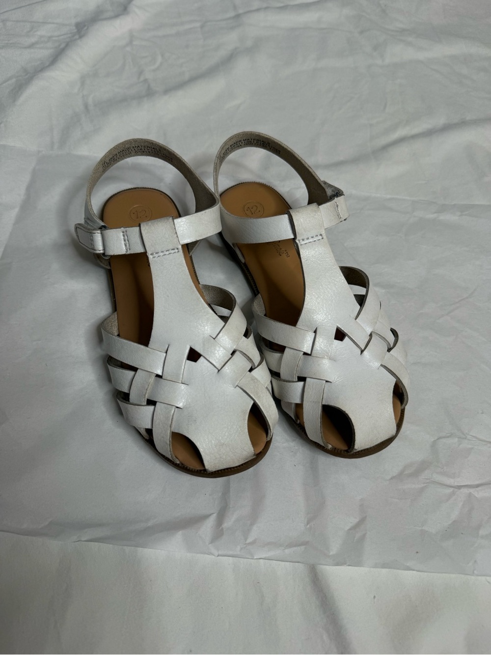 Cat & Jack Toddler Girl Sandals - Ella Fisherman Sandals - White 12T